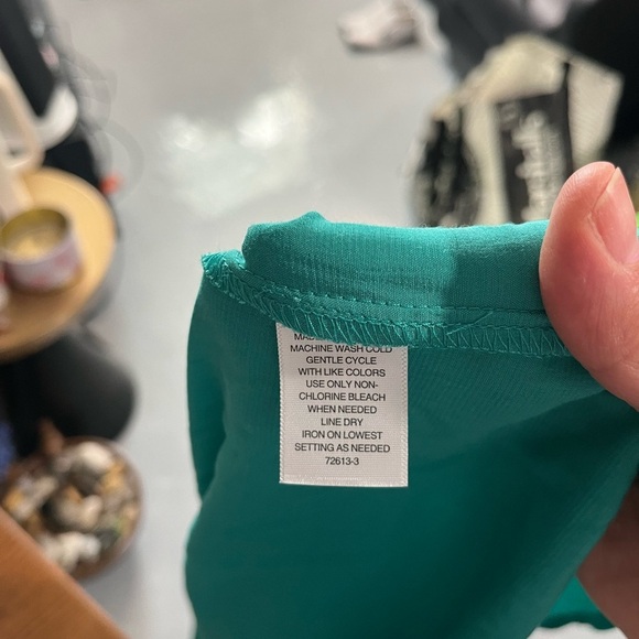 Worthington Porcelan Green Cuffed Sleeve Button Down Shirt - Picture 5 of 5